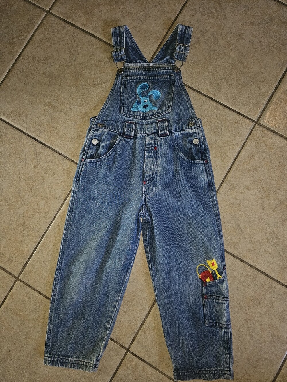 VINTAGE Blues Clue Denim Overalls Size 5t